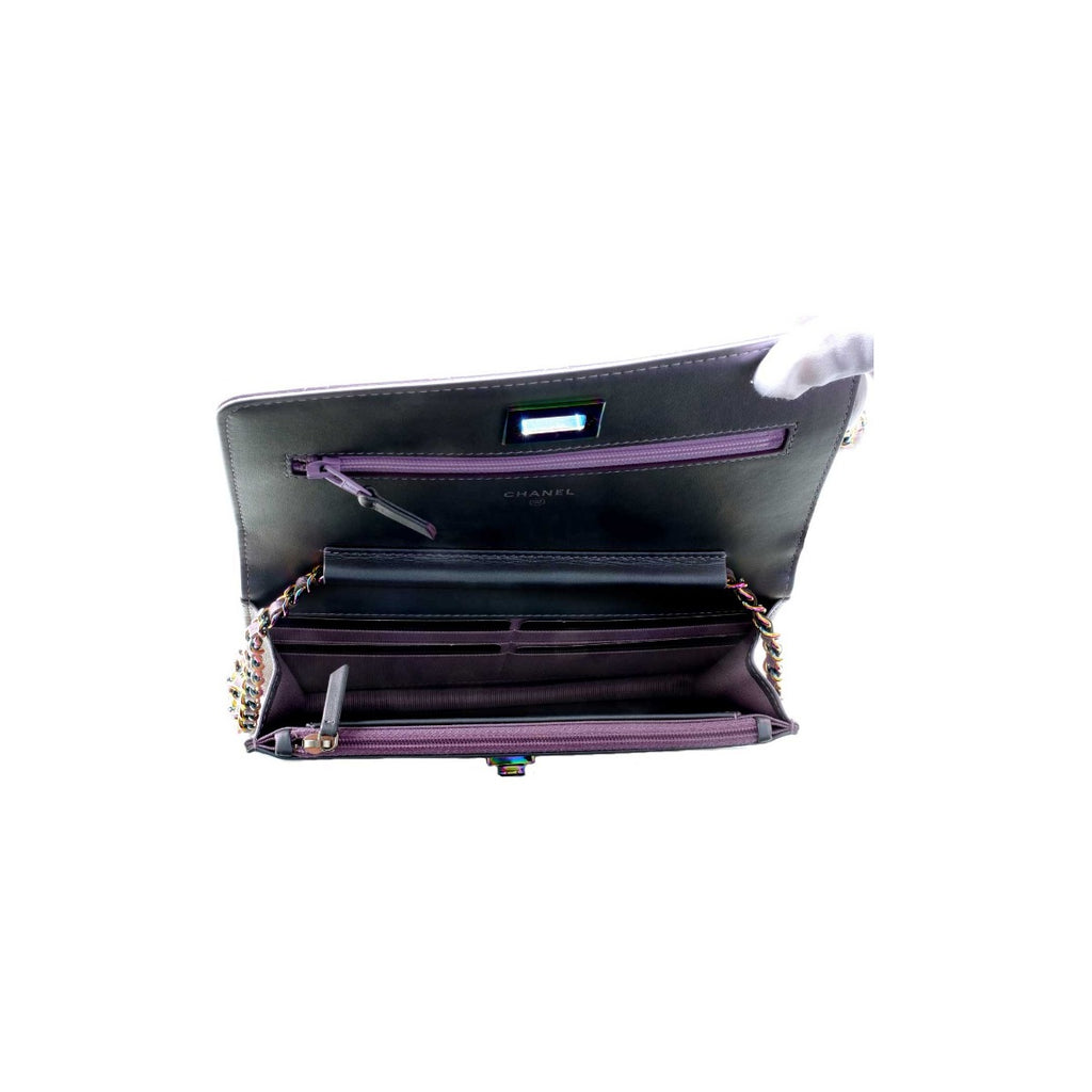 Chanel Metallic Iridescent Reissue Wallet On Chain