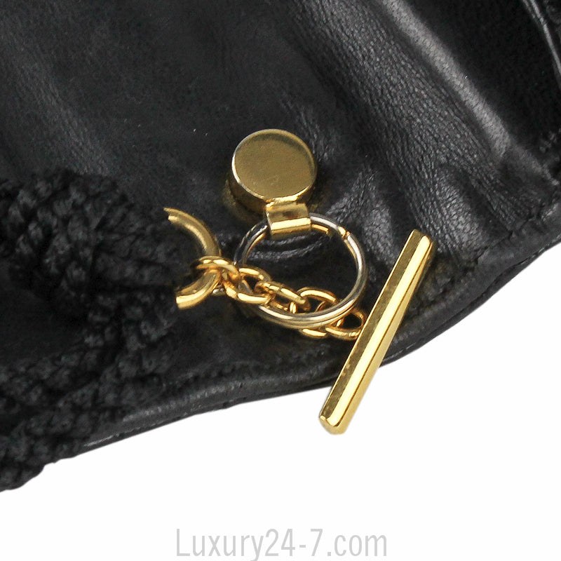 Judith Leiber Black Crocodile with Precious Stones Evening Shoulder Bag