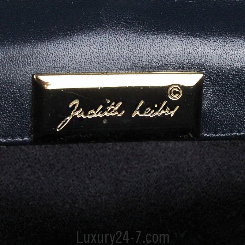 Judith Leiber Navy Crocodile Evening Bag