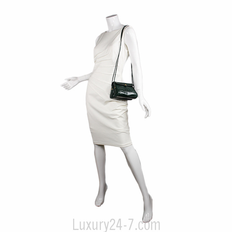 Judith Leiber Vintage Green Crocodile Evening Bag