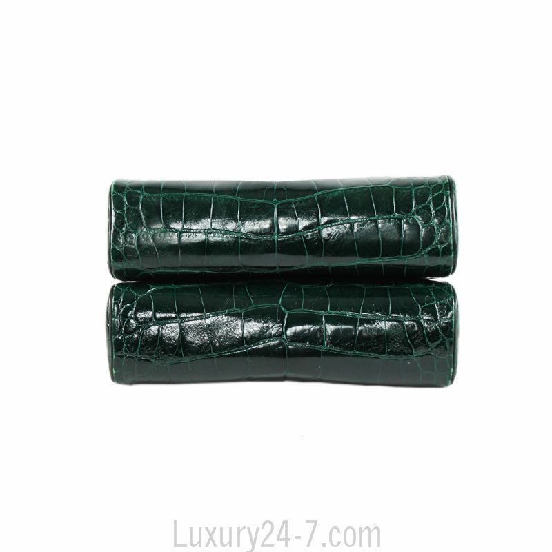 Judith Leiber Vintage Green Crocodile Evening Bag