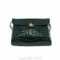 Judith Leiber Vintage Green Crocodile Evening Bag