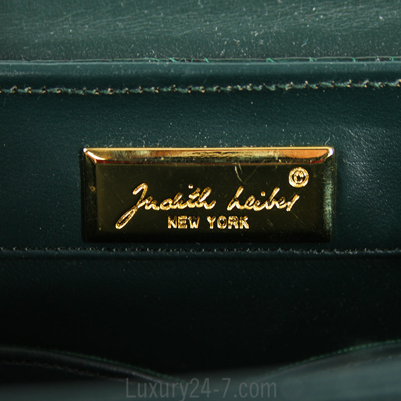 Judith Leiber Vintage Green Crocodile Evening Bag