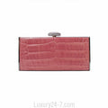 Judith Leiber Pink Alligator Box Clutch with Rose Quartz Closure