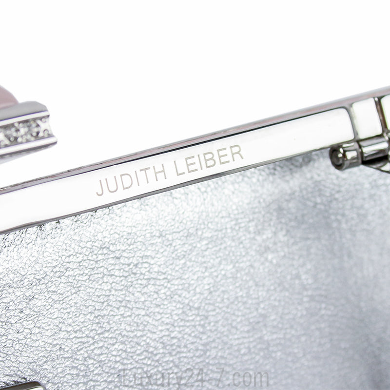 Judith Leiber Pink Alligator Box Clutch with Rose Quartz Closure