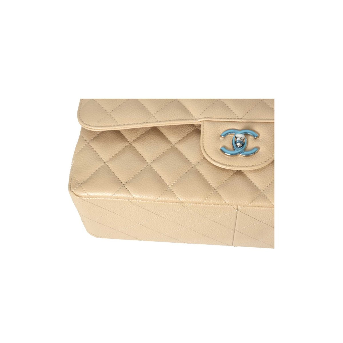 Chanel  Tan Caviar Classic Jumbo Double Flap Bag