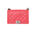 Chanel Red Large Stitch Boy Bag