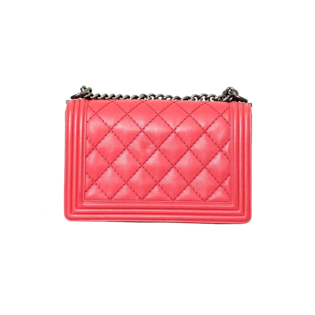 Chanel Red Large Stitch Boy Bag