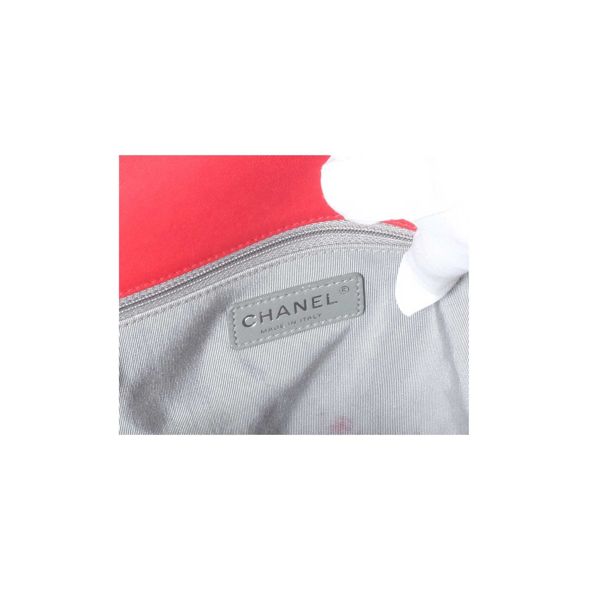 Chanel Red Large Stitch Boy Bag
