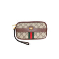 Gucci GG Supreme Monogram Ophidia Phone Case Wristlet Brown