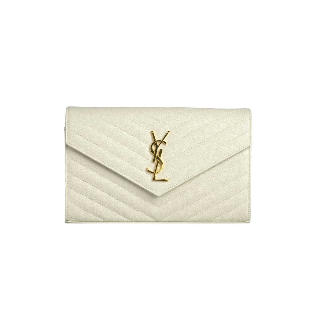 Saint Laurent  Matelassé Envelope Chain Wallet