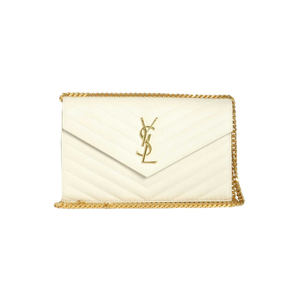 Saint Laurent  Matelassé Envelope Chain Wallet