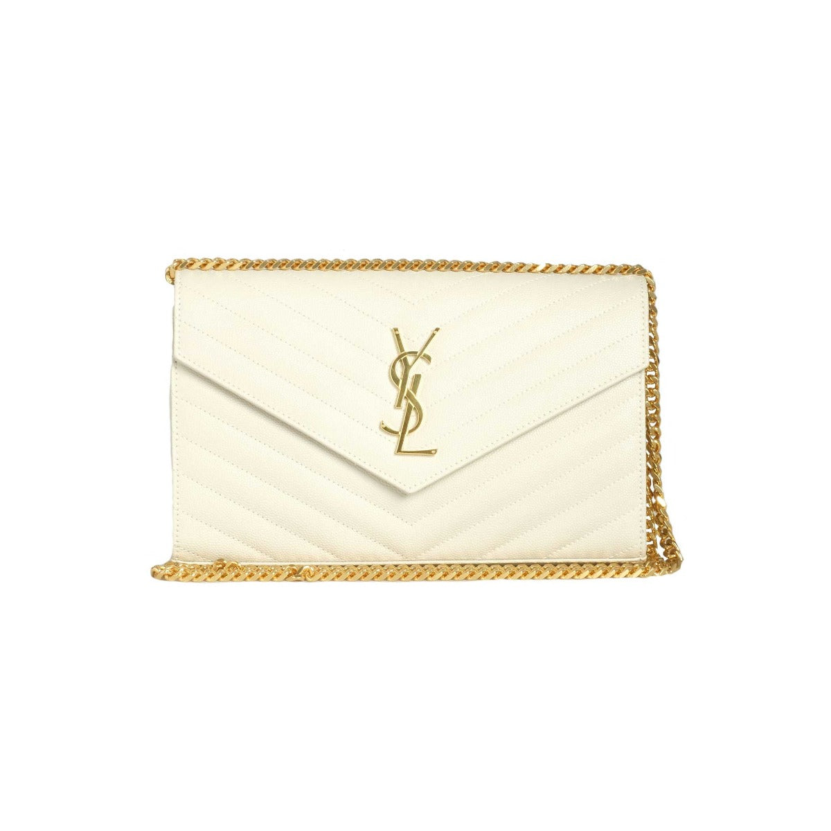 Saint Laurent  Matelassé Envelope Chain Wallet