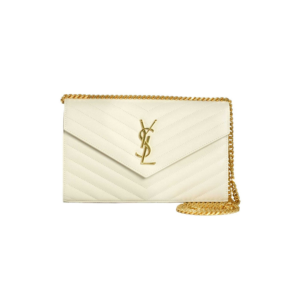 Saint Laurent  Matelassé Envelope Chain Wallet