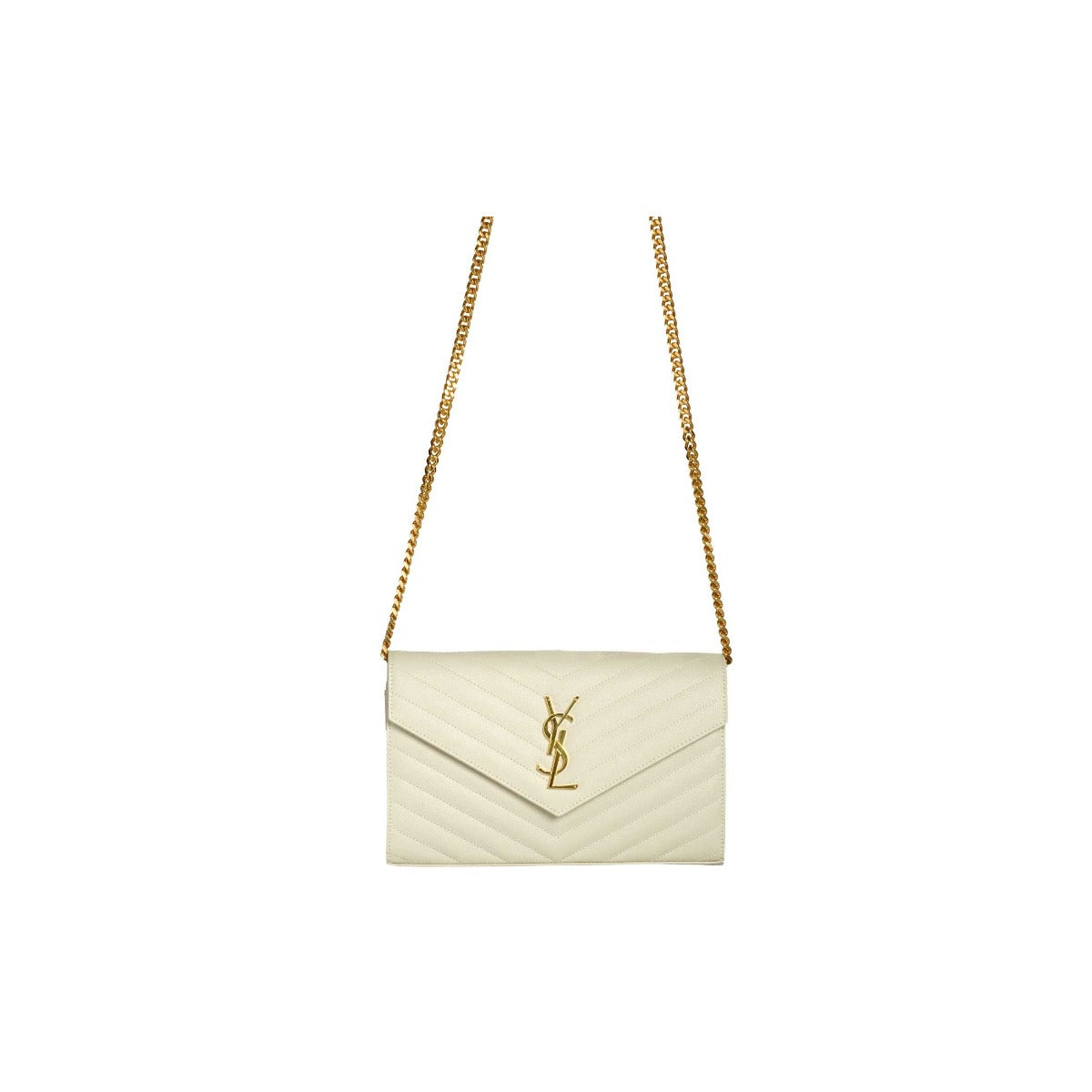 Saint Laurent  Matelassé Envelope Chain Wallet