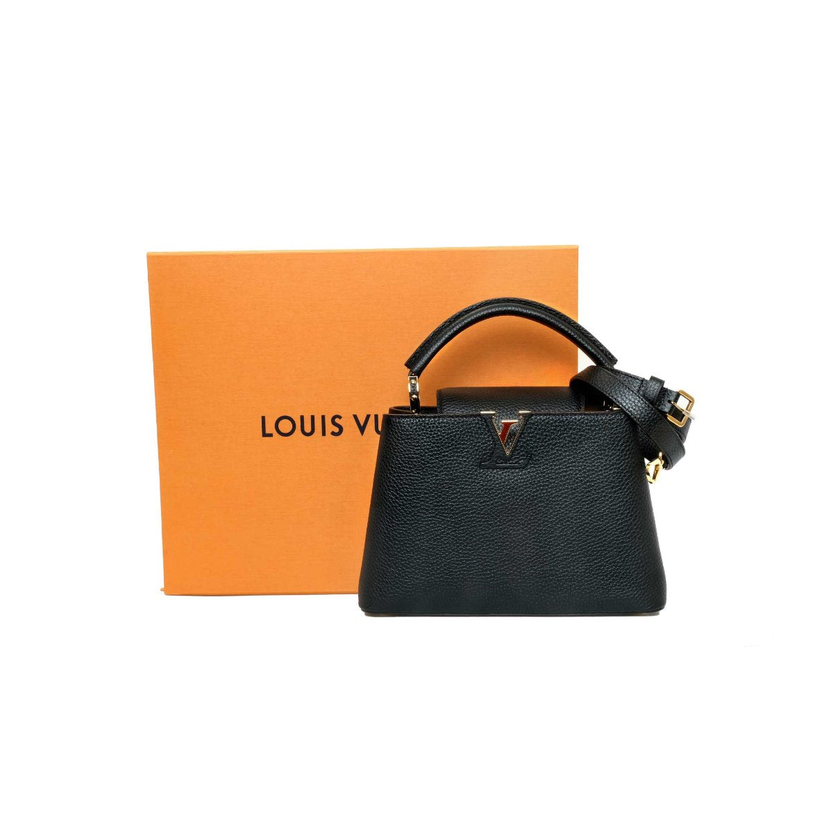 Louis Vuitton Black Taurillon Capucines BB