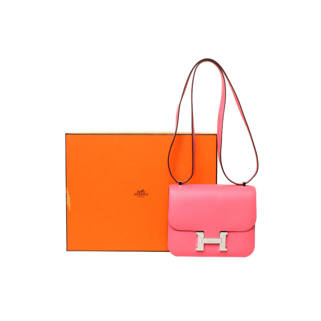 Hermès Rose Azalee Evercolor Constance III Mini