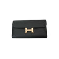 Hermès Black Epsom Constance Long Wallet