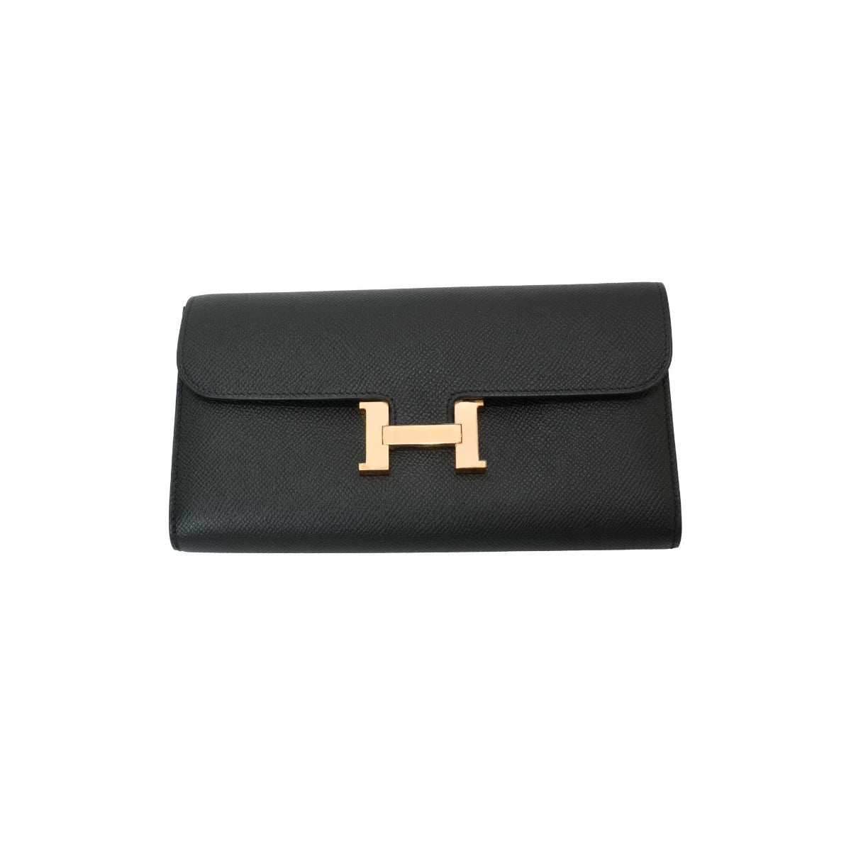 Hermès Black Epsom Constance Long Wallet