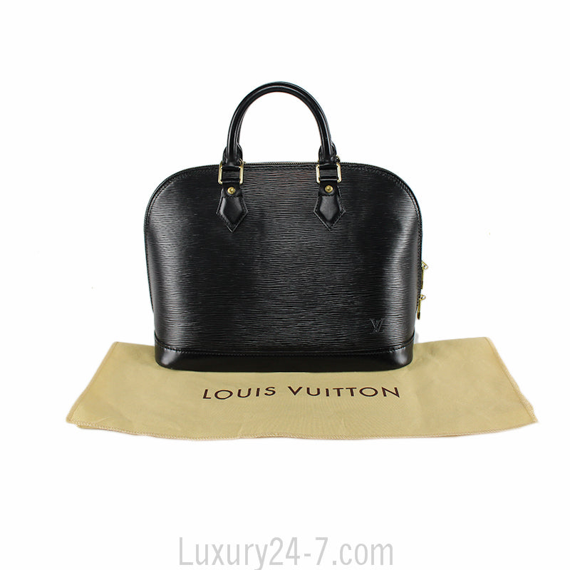 Louis Vuitton Black Epi Alma PM Handbag