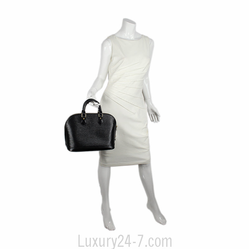 Louis Vuitton Black Epi Alma PM Handbag