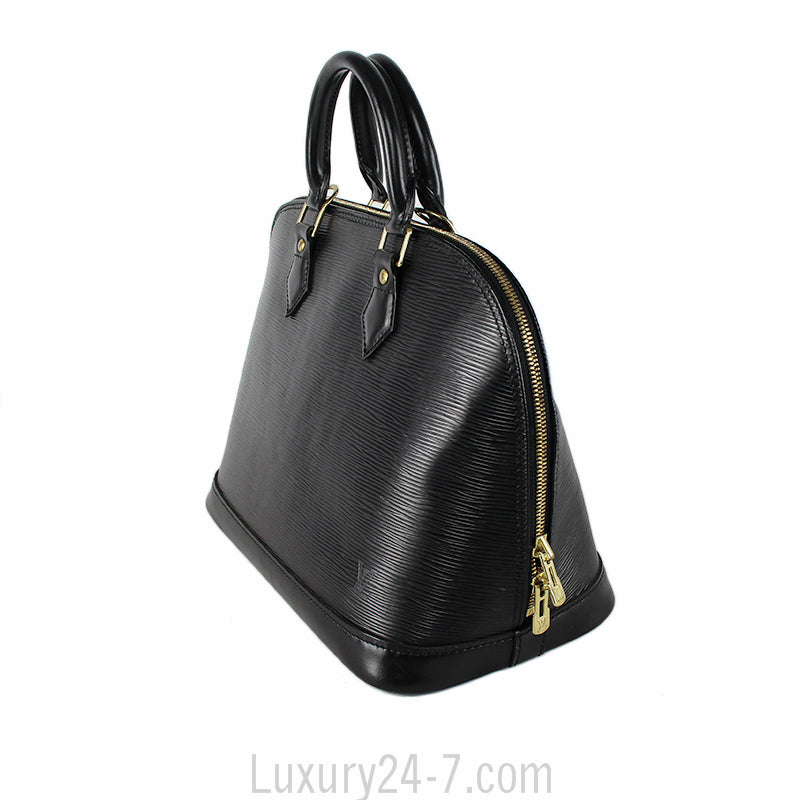 Louis Vuitton Black Epi Alma PM Handbag