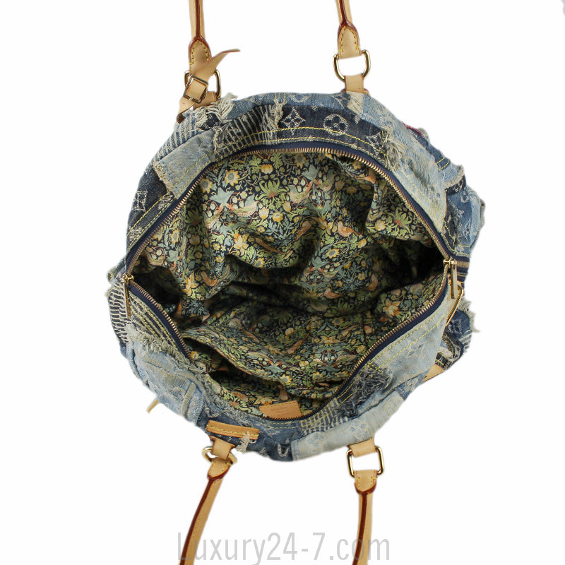 Louis Vuitton Blue Denim Patchwork Bowly Bag