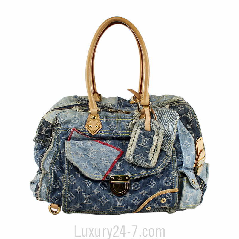 Louis Vuitton Blue Denim Patchwork Bowly Bag
