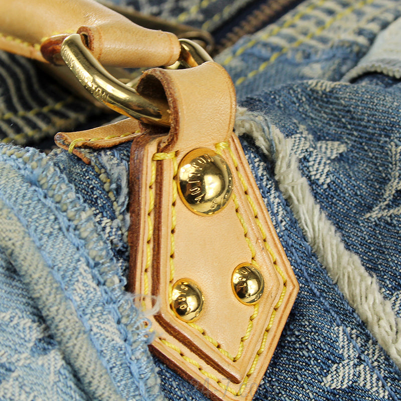 Louis Vuitton Blue Denim Patchwork Bowly Bag