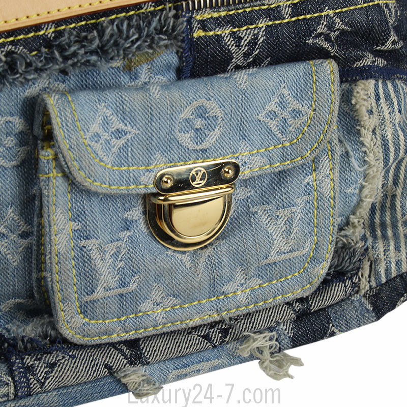 Louis Vuitton Blue Denim Patchwork Bowly Bag