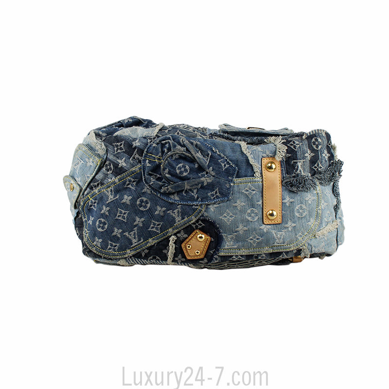 Louis Vuitton Blue Denim Patchwork Bowly Bag