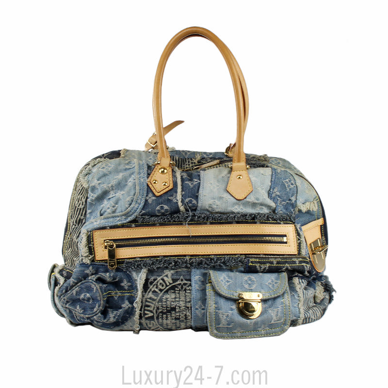 Louis Vuitton Blue Denim Patchwork Bowly Bag