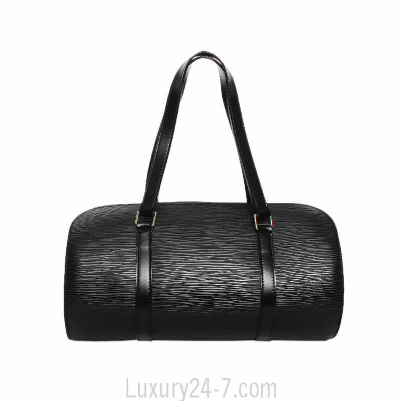 Louis Vuitton Black Noir Epi Soufflot Handbag