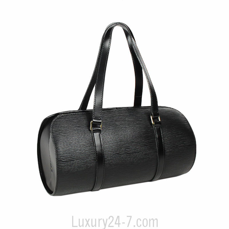 Louis Vuitton Black Noir Epi Soufflot Handbag