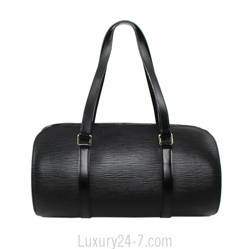 Louis Vuitton Black Noir Epi Soufflot Handbag