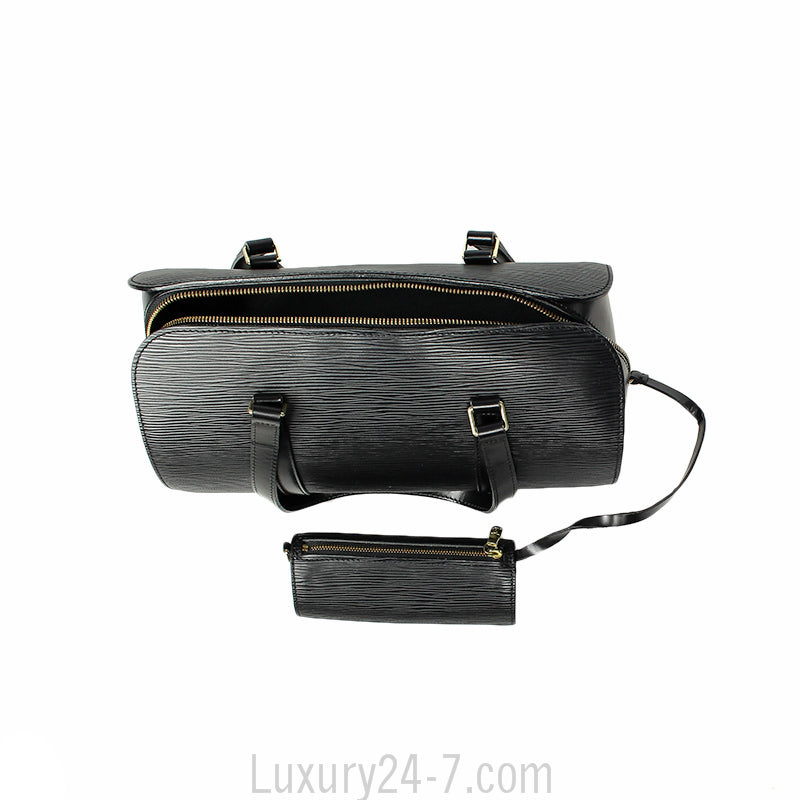 Louis Vuitton Black Noir Epi Soufflot Handbag