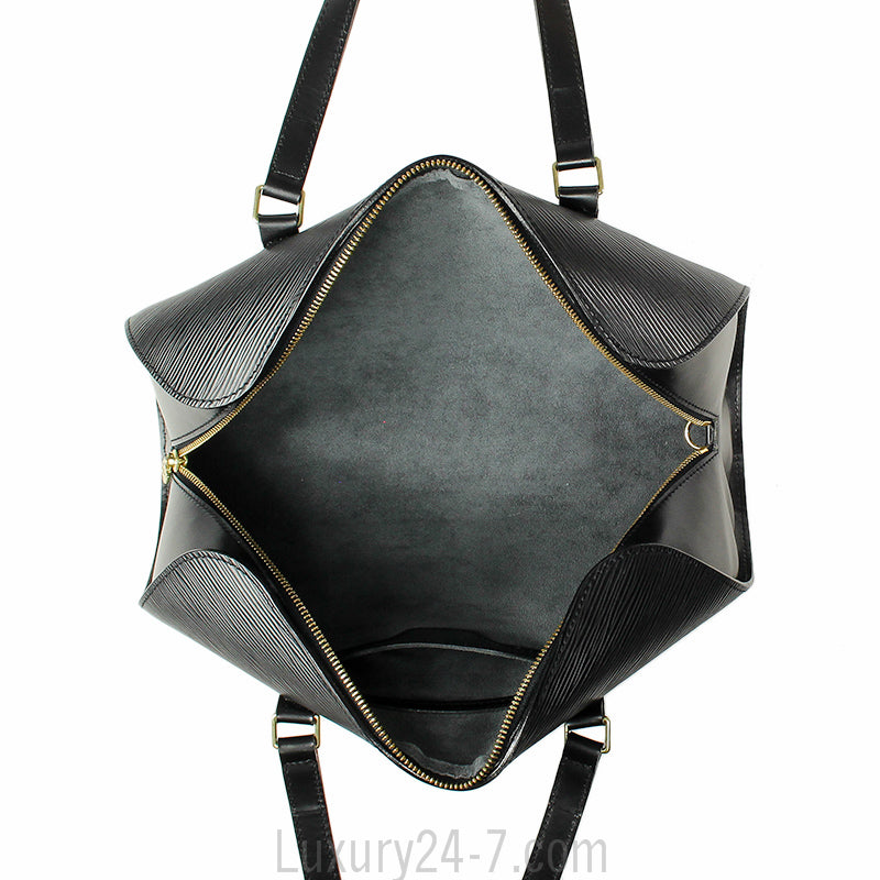 Louis Vuitton Black Noir Epi Soufflot Handbag