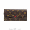 Louis Vuitton Emilie Monogram & Red Wallet