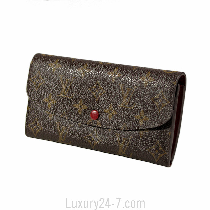 Louis Vuitton Emilie Monogram & Red Wallet