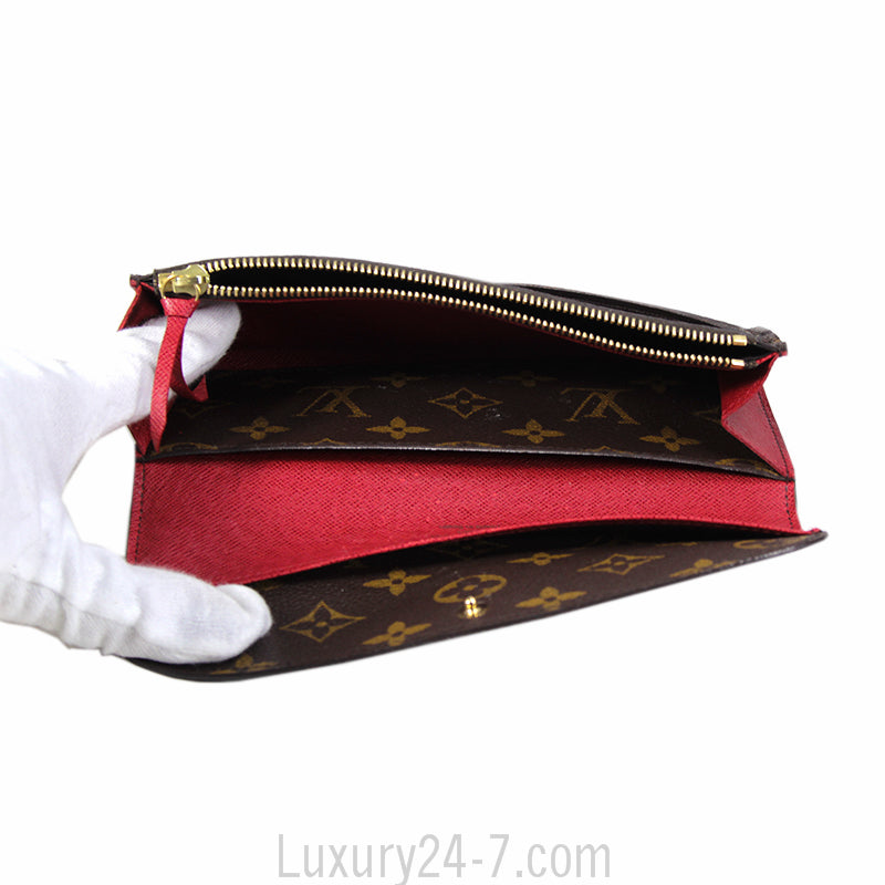 Louis Vuitton Emilie Monogram & Red Wallet