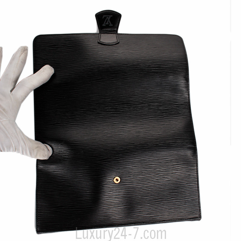 Louis Vuitton Black Epi Rouleau Bijoux Jewelry Roll Pouch