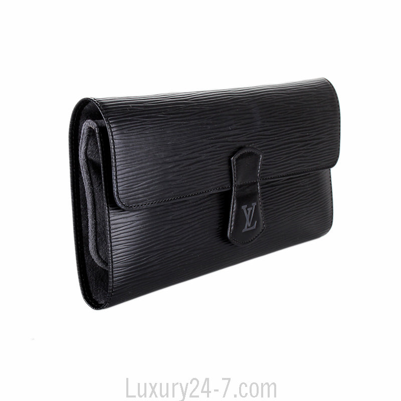 Louis Vuitton Black Epi Rouleau Bijoux Jewelry Roll Pouch