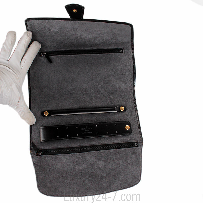 Louis Vuitton Black Epi Rouleau Bijoux Jewelry Roll Pouch