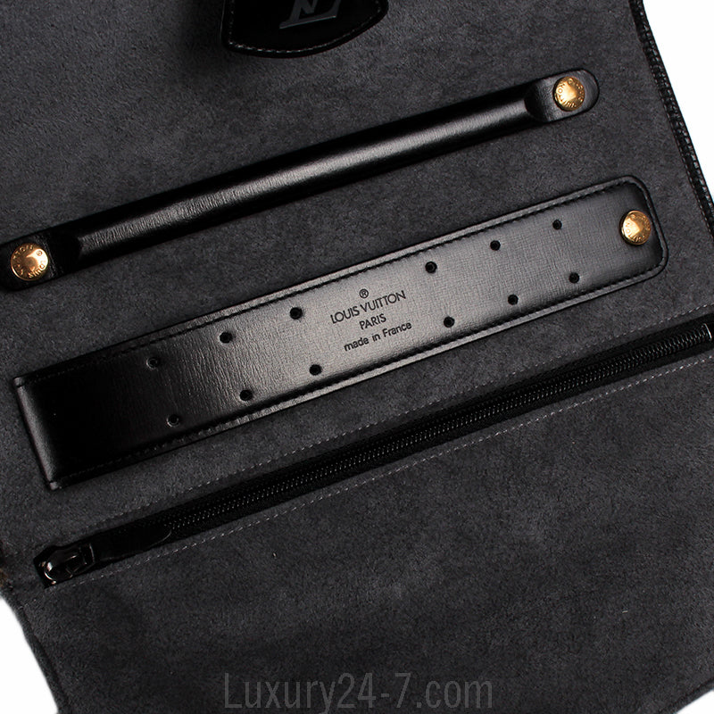 Louis Vuitton Black Epi Rouleau Bijoux Jewelry Roll Pouch