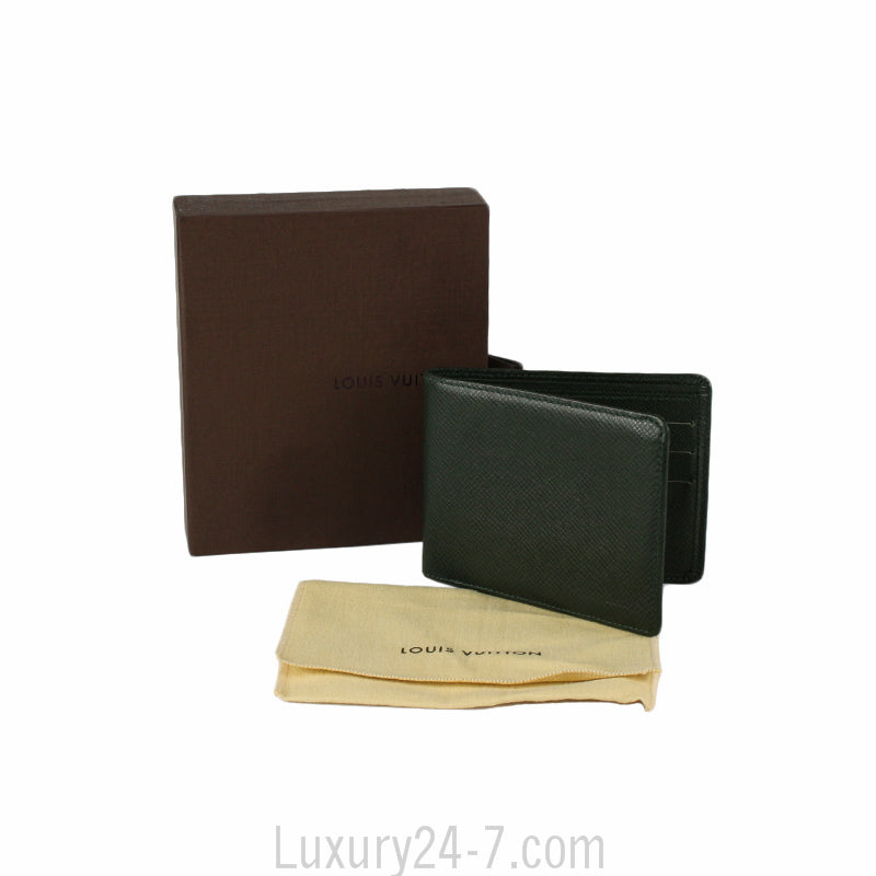 Louis Vuitton Tiaga Green Slender Mens Billfold Wallet