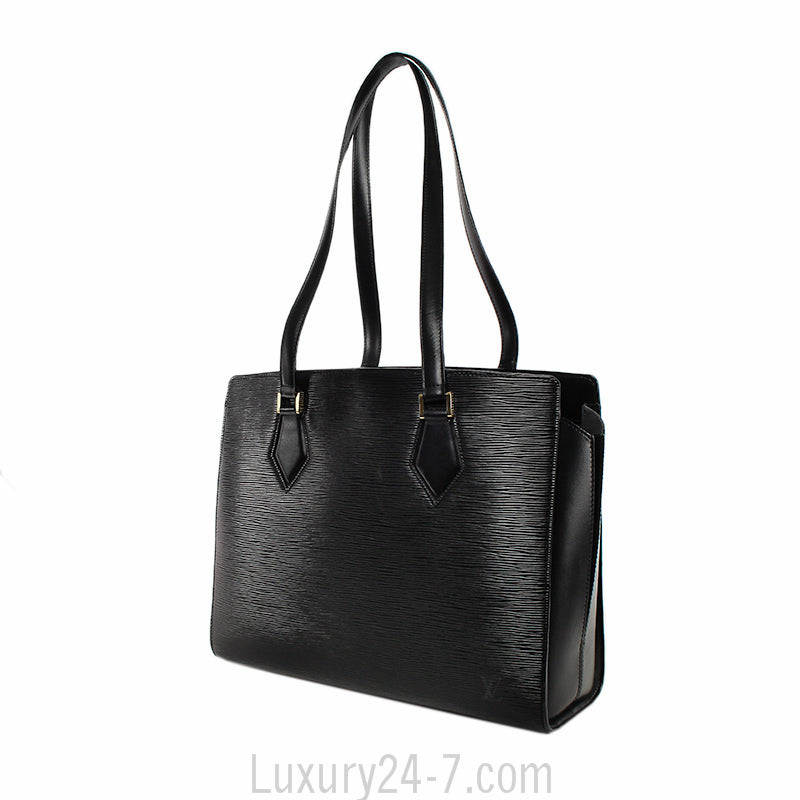 Louis Vuitton Black Epi Shoulder Tote Bag