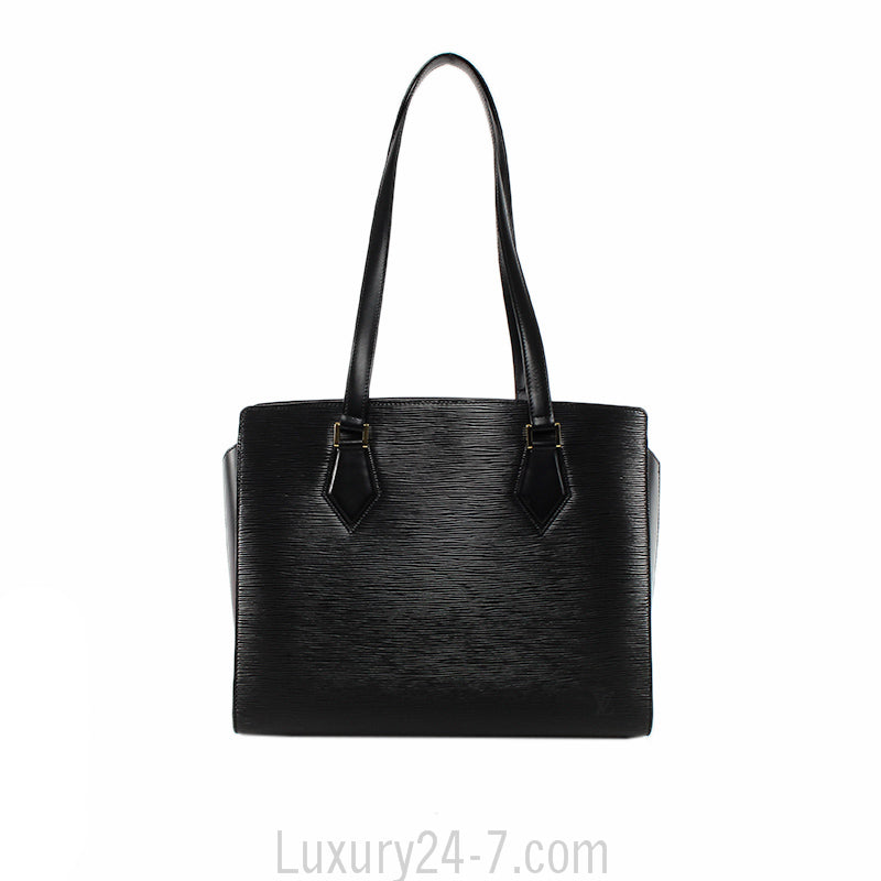 Louis Vuitton Black Epi Shoulder Tote Bag