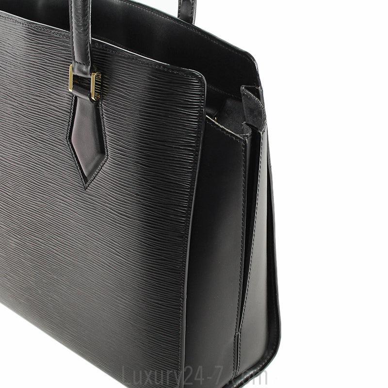 Louis Vuitton Black Epi Shoulder Tote Bag