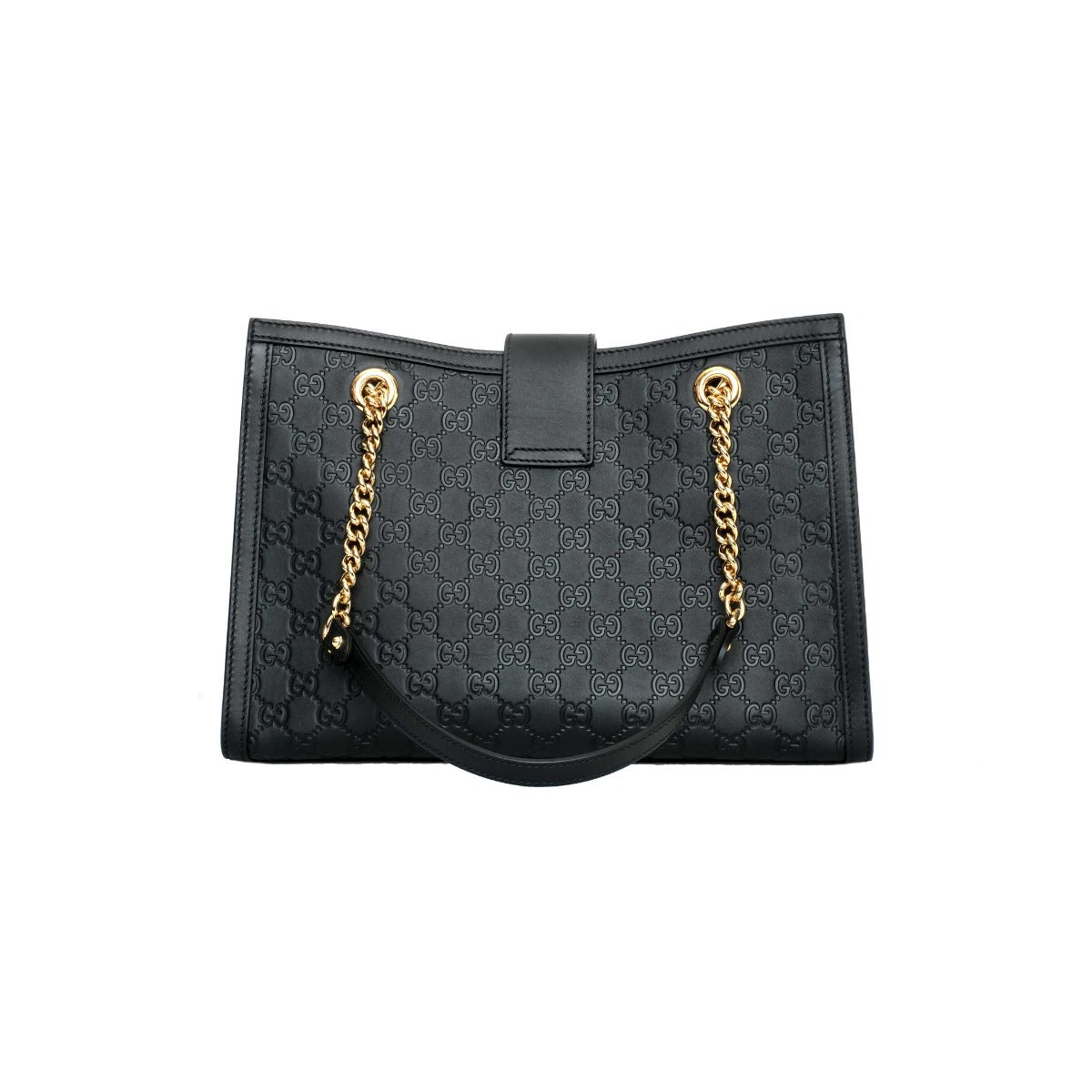 Gucci Black Medium Signature Padlock Tote