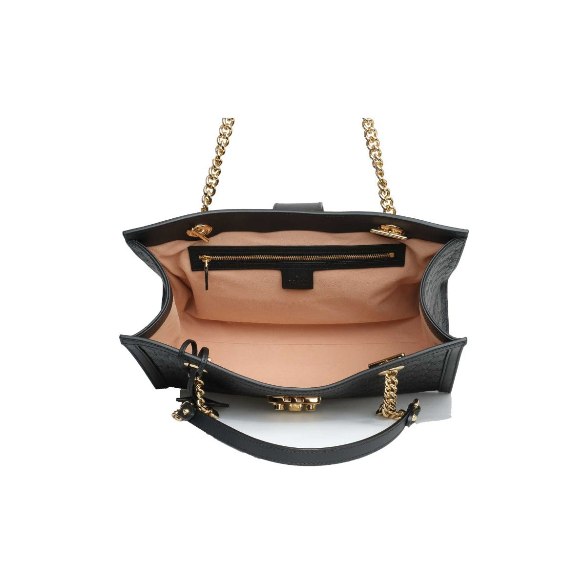Gucci Black Medium Signature Padlock Tote
